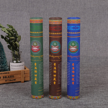 大量批发藏香包装纸罐彩色印刷圆柱螺旋式纸筒檀香送礼包装罐